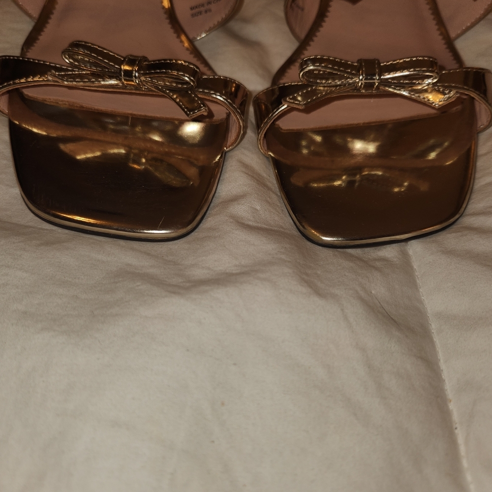 J Crew Gold Strappy Sandals - Picture 2 of 7